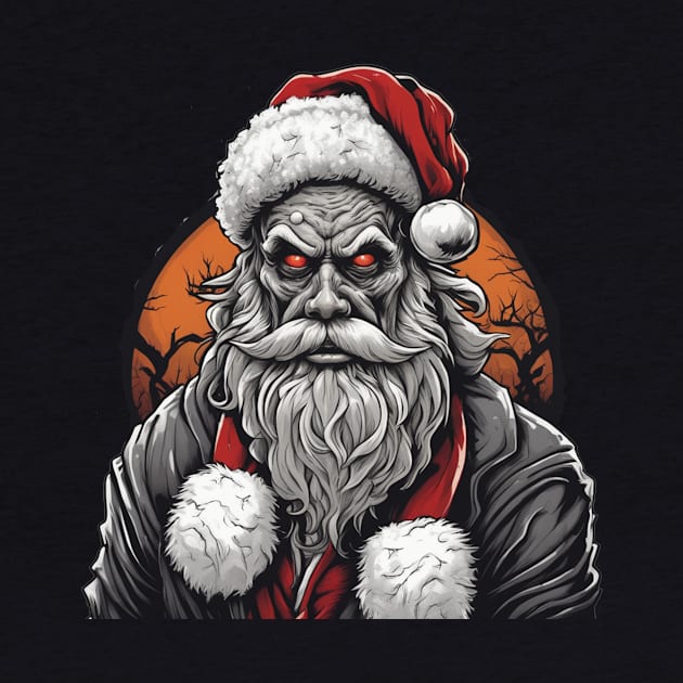 Zombie santa evil red eye design by Edgi